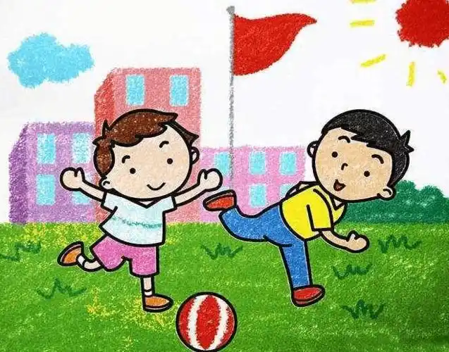 简单水彩画图片大全-我们是好朋友