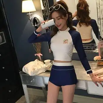 新款运动风泳衣少女聚拢时尚简约分体修身显瘦海边度假沙滩平角裤泳装