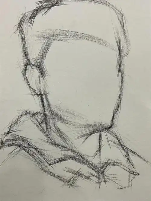 素描男青年画画步骤