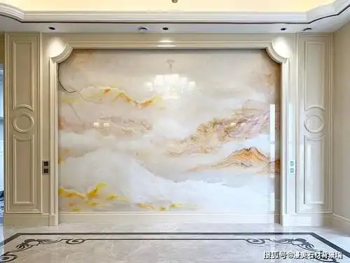 用人造大理石来装饰家居 石材背景墙效果图
