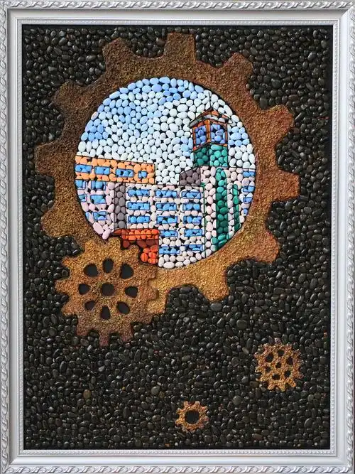 时光荏苒综合材料装饰绘画