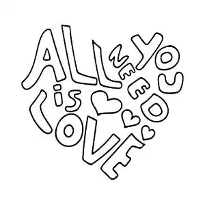 手绘卡通艺术字创意手写白色love英文艺术字为爱告白白金简约我们结婚