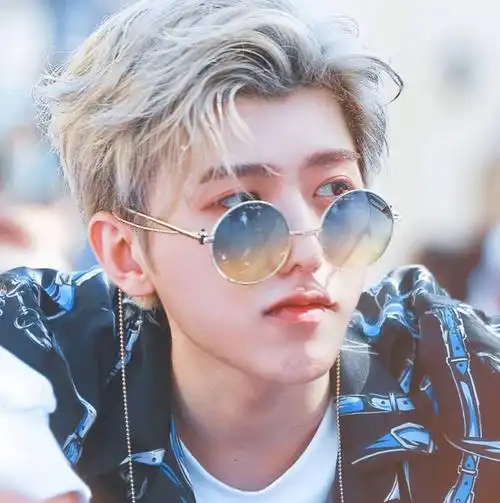 2018新款蔡徐坤同款圆形墨镜带链条男女韩版潮太子镜复古太阳镜