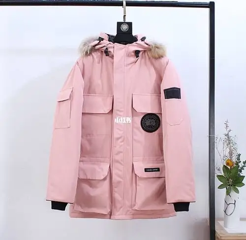 加拿大鹅canada goose08款粉色黑标男女抗寒羽绒服_canada goose怎么