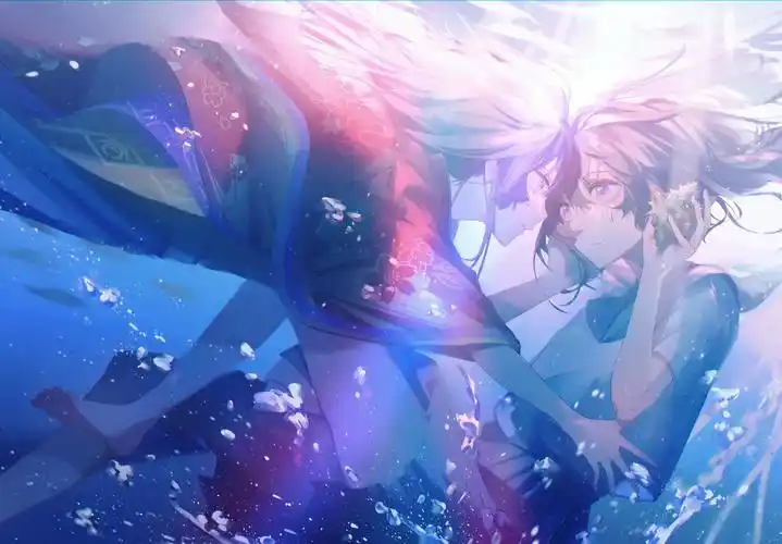 曾经一切都是蓝色的插画图片壁纸