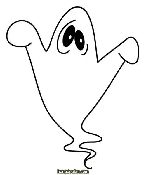 10张万圣节披着白色床单的小鬼卡通简笔画