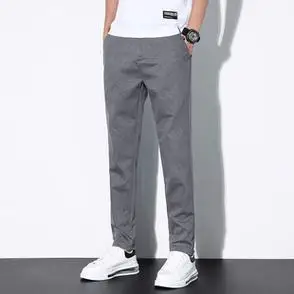 裤华夫格直筒宽松运动夏季透气休闲裤冰丝男装男士时尚子长裤流行