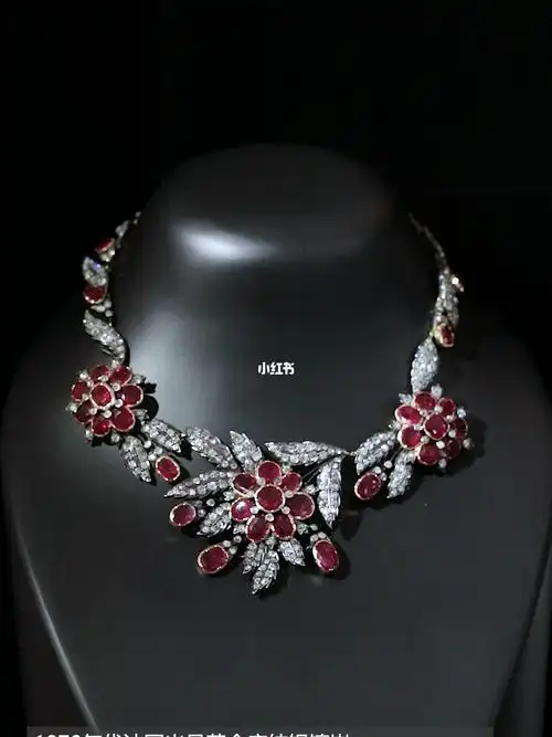 19世纪法国金银叠打红宝石项链珍品典藏