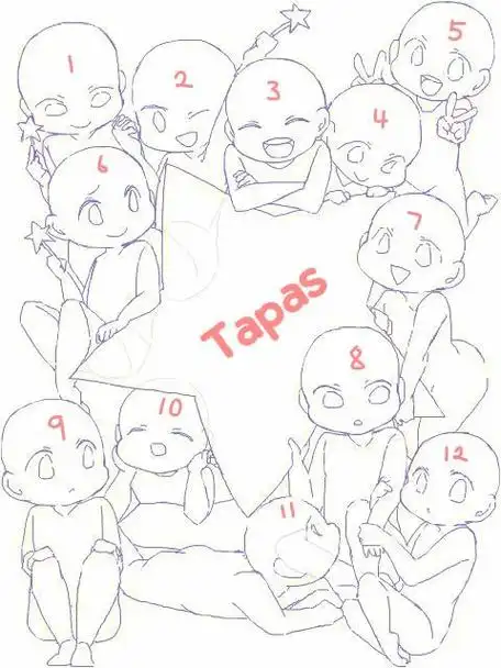 【#绘画素材#】超全q版多人姿势素材分享~97更多q版多人素材打包