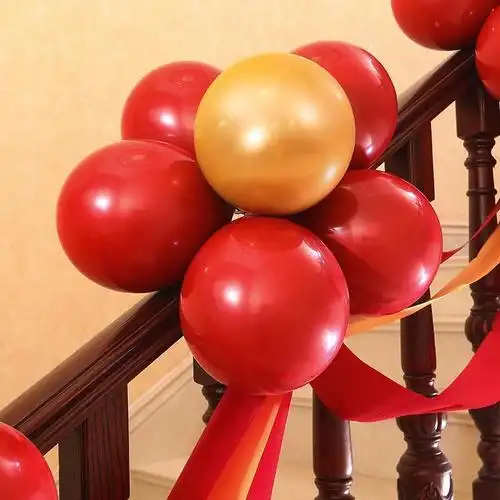 结婚楼梯扶手装饰纱幔装饰婚庆用品彩带拉花布置气球婚房简单套装楼梯