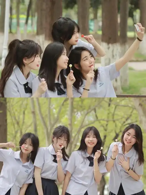 四人青春毕业照赶紧拉上小姐妹一起拍