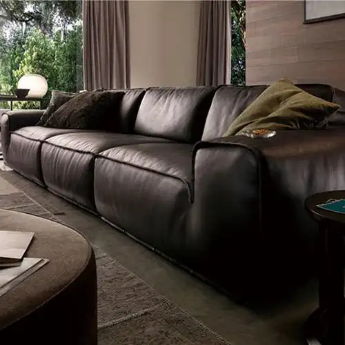北欧意大利头层牛皮沙发组合客厅意式极简真皮沙发高端别墅家具
