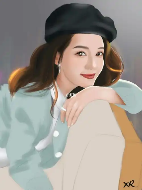 手绘李沁半身像