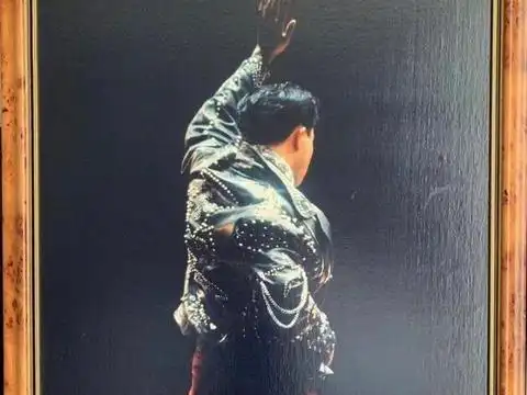 唐鹤德晒张国荣背影挂画,背面写满明星签名,一句10年惹人泪目