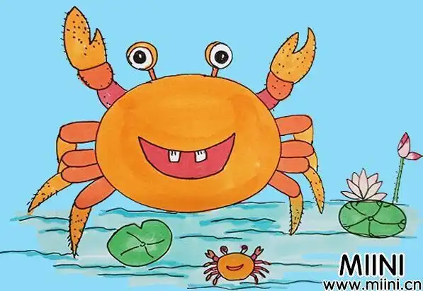 小螃蟹简笔画步骤教程