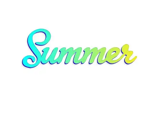 黄蓝 清新 summer的渐变艺术字夏天英文