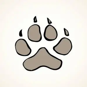 和小猫狗爪矢量图标标志法国斗牛犬足迹卡通熊猫插画剪贴画儿童和宠物