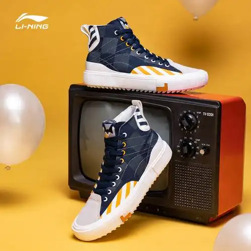 李宁帆布布鞋男鞋迪士尼联名休闲鞋情侣滑板鞋高帆布鞋