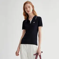 fila斐乐女装夏季时尚休闲女编织衫百搭运动舒适简约女式t恤编织衫