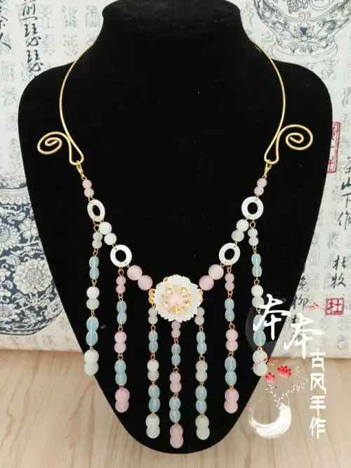 手工璎珞项圈古风饰品华丽流苏项圈汉服项链配饰
