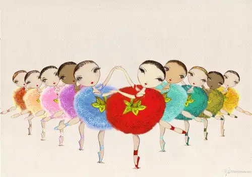 手绘芭蕾舞女演员 超可爱舞蹈壁纸