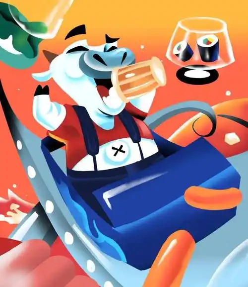 创意满满的卡通形象插画,夸张的动态和艳丽的配色_在线_viet_铅笔