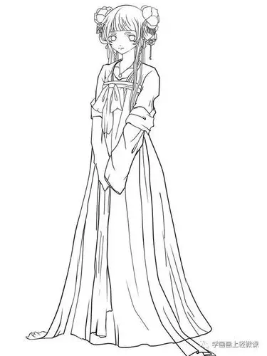 古风线稿手绘人物古风线稿高清素材图片大全