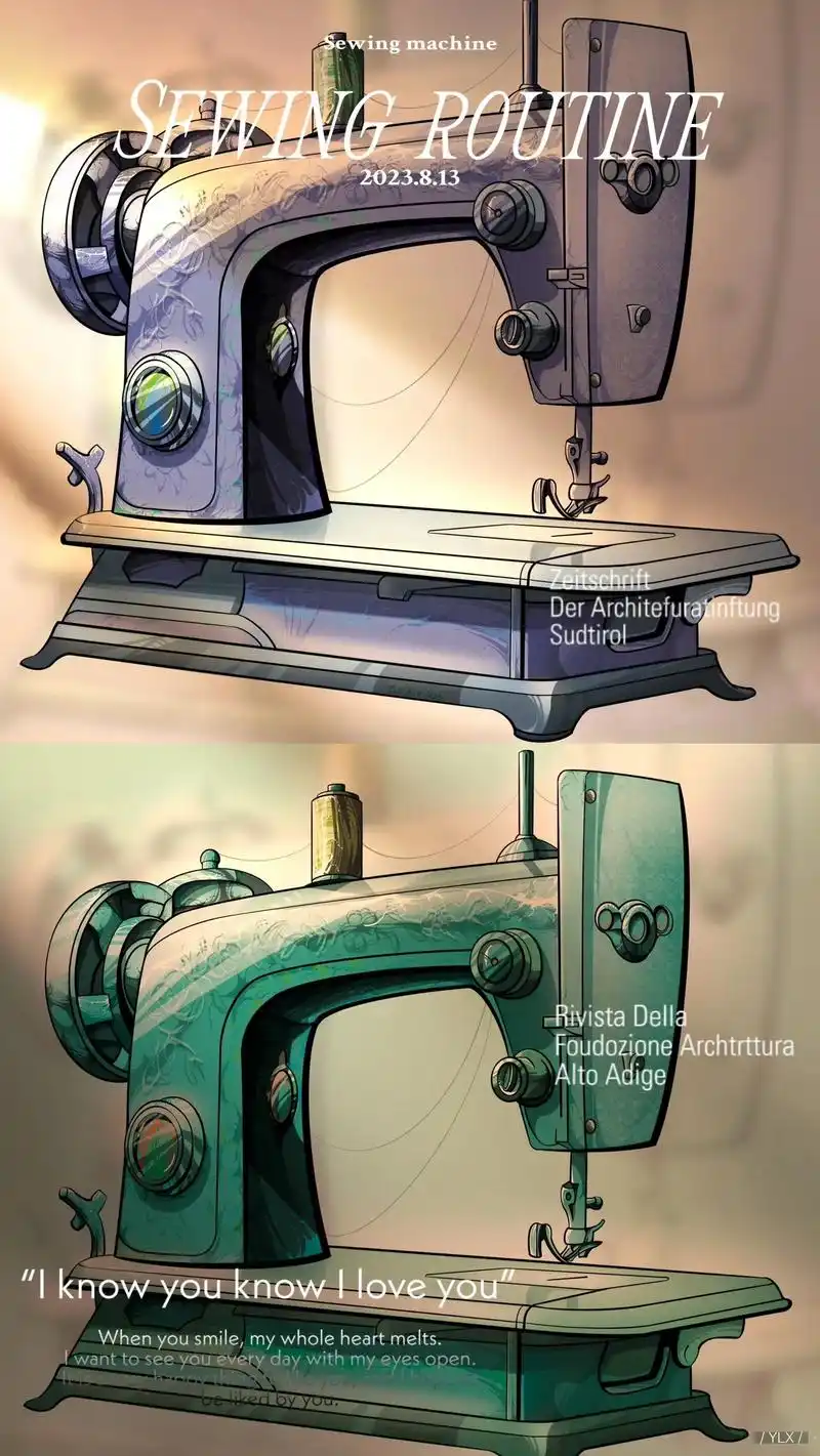 绘画是摆烂的终点.画渣日常/复古缝纫机#procreate绘 - 抖音