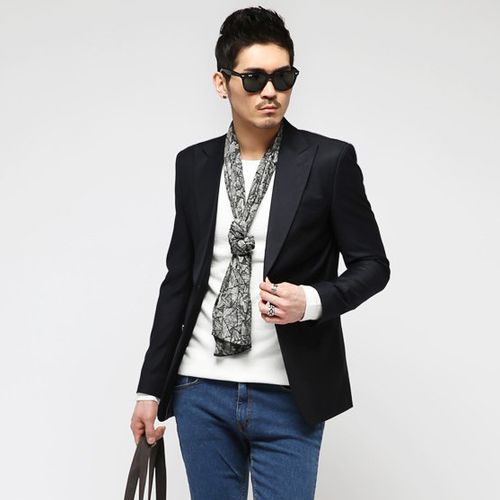 韩国绅士 韩版商务休闲修身百搭绅士帅气西装便服上衣 单西服外套