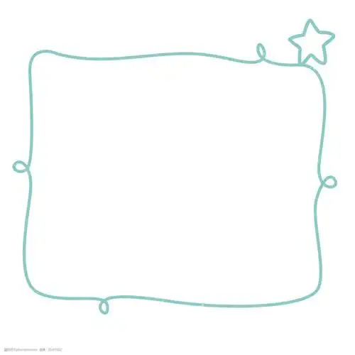 卡通蓝色线条边框免抠图