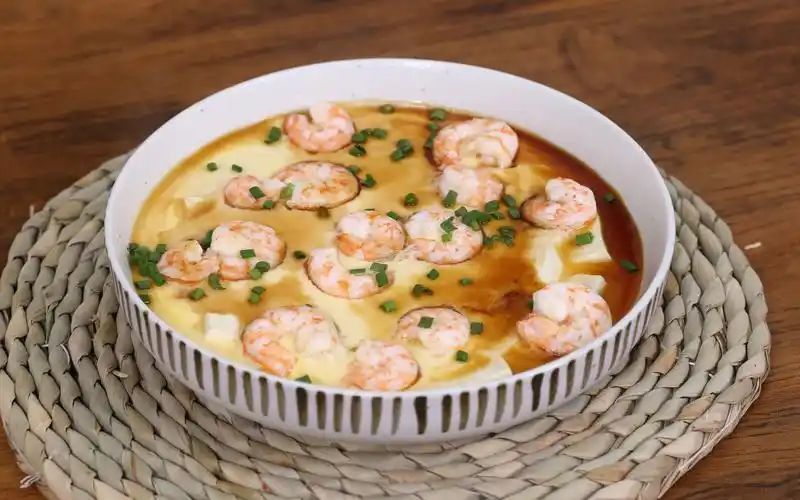 虾仁豆腐蒸水蛋治愈节后综合症的减肥食谱来啦