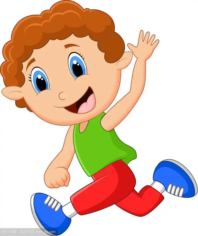 卡通小男孩挥手