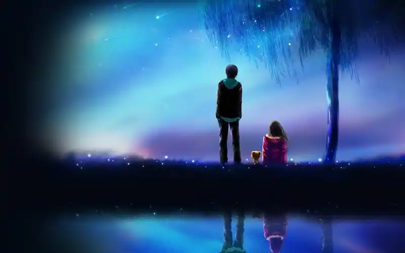 唯美星空浪漫情侣壁纸高清大图