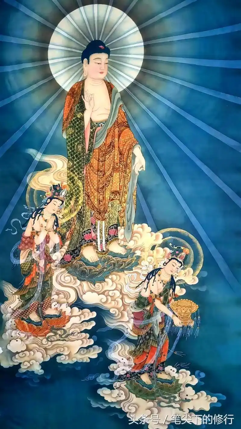 李悉铭绝美佛画西方三圣图