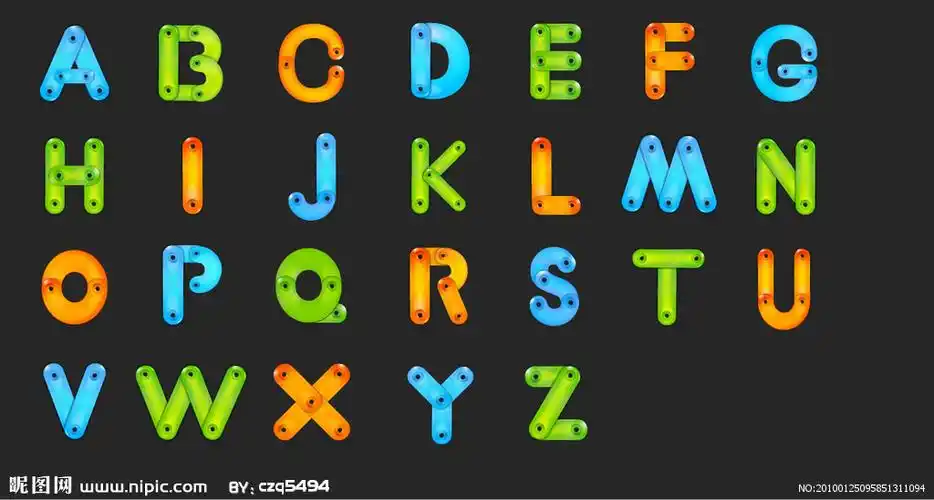 彩色卡通字母矢量素材图片