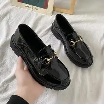 爱步铭单鞋女英伦2021年春季新款百搭超火小皮鞋女学院风低跟学生复古