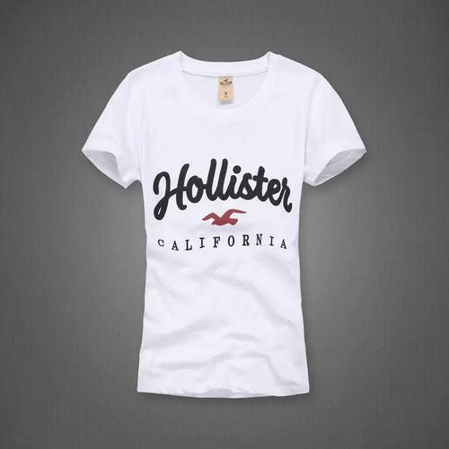 纯棉圆领绣花af女t恤短袖新品衫美国hollister海鸥21款