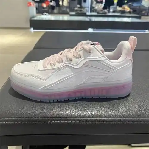 lining 李宁女子迪士尼联名经典休闲小白鞋板鞋9797白粉