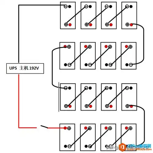 蓄电池)两组96v并联接线图(12v蓄电池)两组192v并联接线图(12v蓄电池)