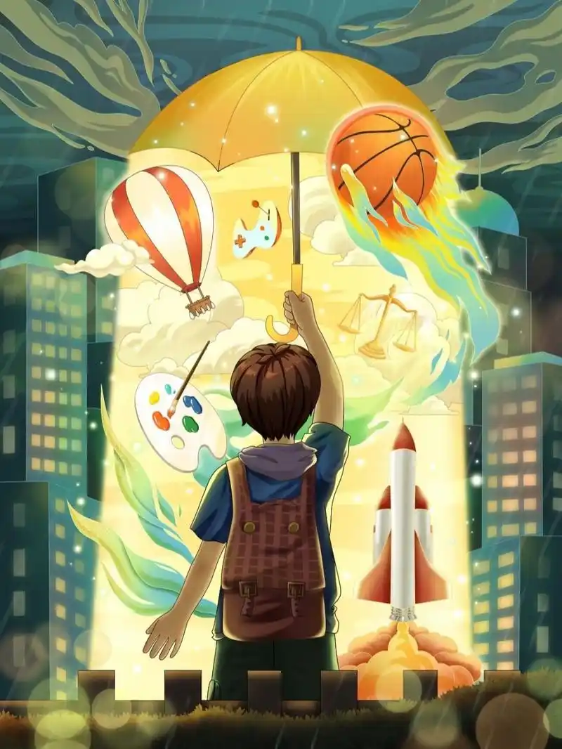 儿童梦想故事手绘 给大家分享一组儿童梦想故事创意手绘海报 祝愿