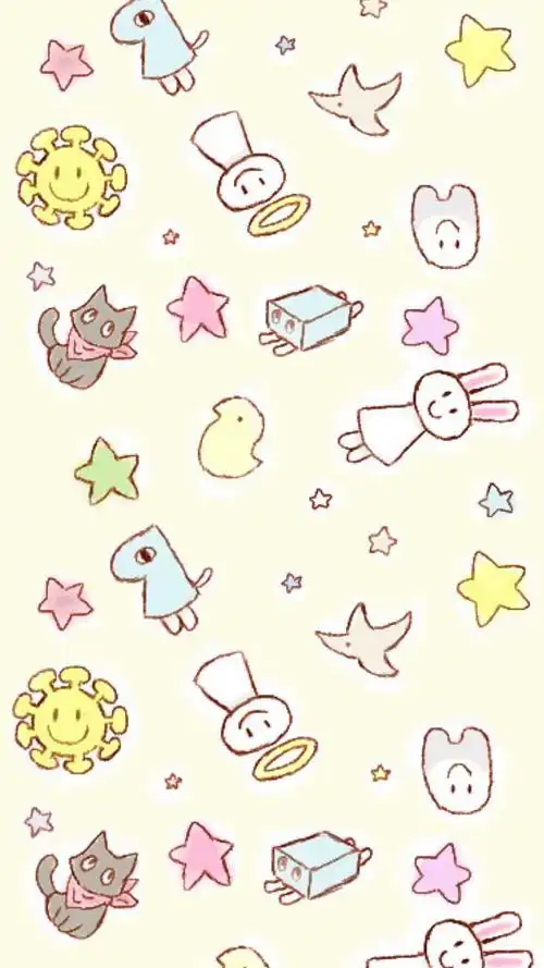 简单 插画 萌物 小清新 平铺 可爱壁纸(> )