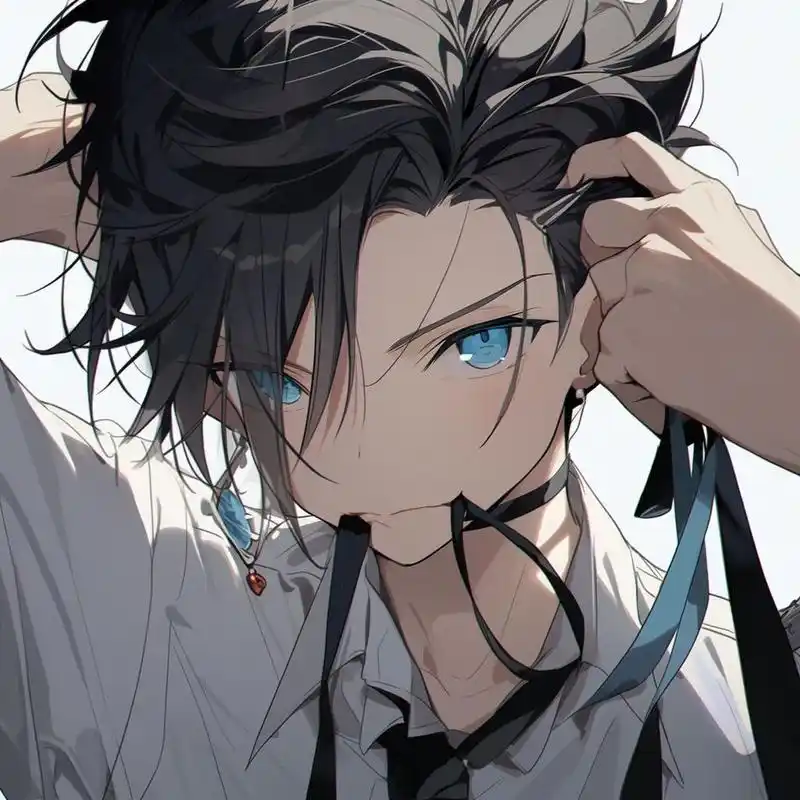 动漫男生头像 | 黑发蓝眼的少年感②