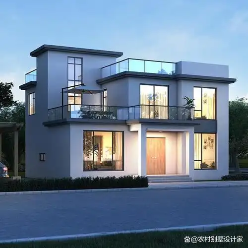7款二层现代风格别墅推荐,适合农村自建,平屋顶,简单易施工