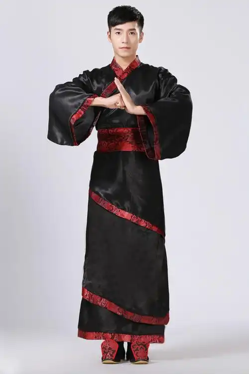 新款古装服装男汉服男士曲裾臣子官服汉朝大臣书生汉服直裾深衣