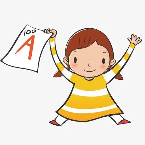 关键词 : 试卷,插画,卡通,女孩,满分