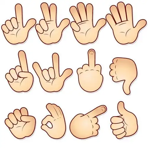 卡通手指 矢量插图