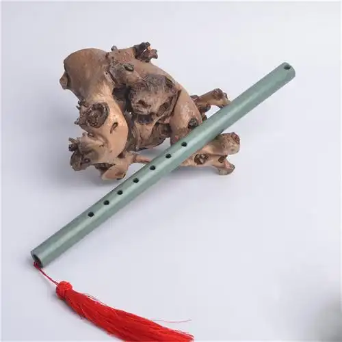 箴诺天然玉笛女生乐器玉萧乐器鲁山玉笛子方解石玉白色款