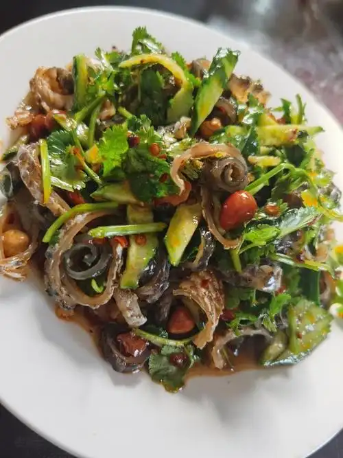 凉拌鱼皮 文宣麻麻做的凉拌鱼皮赞 鱼皮,香菜,盐