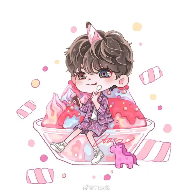 饭绘易烊千玺q版一则甜度满分的可爱烊角兽