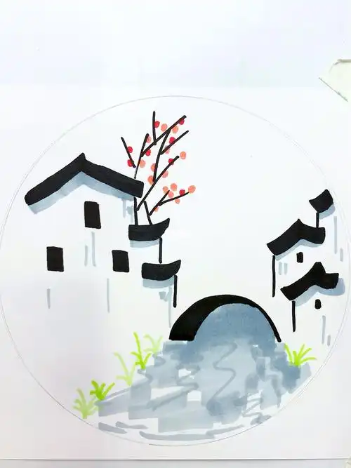 简笔画  #一起学画画  #简笔画教程  #江南水乡  #江南水乡换画